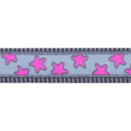 Obojek RD 20 mm x 30-47 cm - Hot Pink Stars on Grey