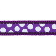 Obojek RD 12 mm x 20-32 cm - White Spots on Purple