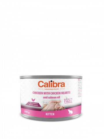 Calibra Cat konz.Kitten kuře a kuřecí srdíčka 12x200g Calibra Cat konz.Kitten kuře a kuřecí srdíčka 12x200g