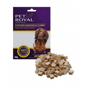 Pet Royal Dog Mini kureci sandwich kostky 60g Pet Royal Dog Mini kureci sandwich kostky 60g