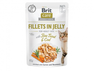 Brit Care Cat Fillets in Jelly with Fine Trout & Cod  85g