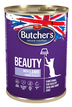 Butcher's Cat Beauty kousky jehněte v želé. 400g Butcher's Cat Beauty kousky jehněte v želé. 400g