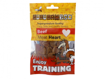 HUHUBAMBOO Training Heart hovězí kousky 40g HUHUBAMBOO Training Heart hovězí kousky 40g