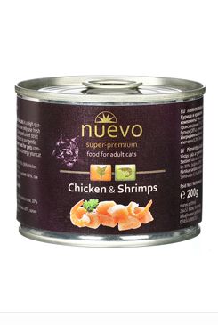 Nuevo kočka adult Kuře a krevety konz. 200g Nuevo kočka adult Kuře a krevety konz. 200g