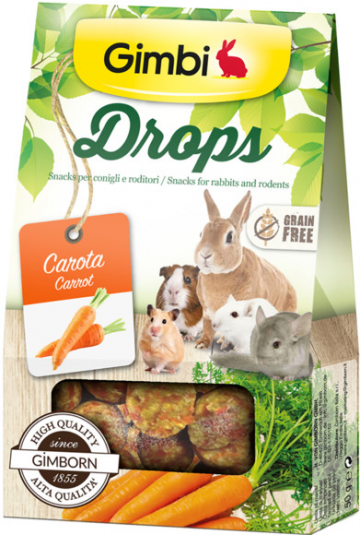 Gimbi DROPS pro hlodavce s mrkvi 50g Gimbi DROPS pro hlodavce s mrkvi 50g