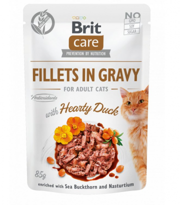 Brit Care Cat Fillets in Gravy with Hearty Duck 85g