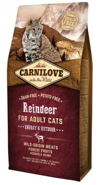 Carnilove CAT Reindeer for Adult Cats - Energy & Outdoor 6kg