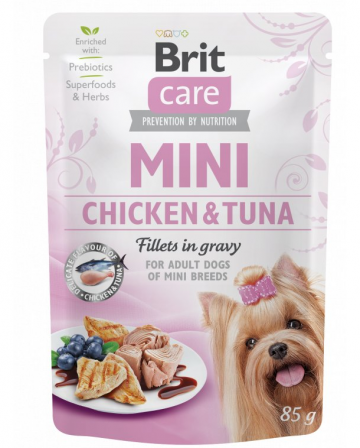 Brit Care Mini Chicken & Tuna fillets in gravy 85g Brit Care Mini Chicken & Tuna fillets in gravy 85g