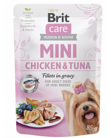 Brit Care Mini Chicken & Tuna fillets in gravy 85g