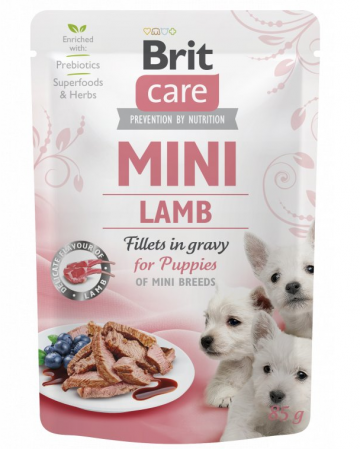 Brit Care Mini Puppy Lamb fillets in gravy 85g