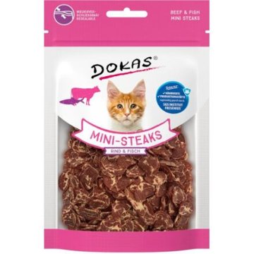 Dokas - Hovězí a treska mini steaky pro kočky 25 g
