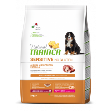 TRAINER Natural SENSITIVE No gluten Puppy&Jun M/M kachna 3kg TRAINER Natural SENSITIVE No gluten Puppy&Jun M/M kachna 3kg
