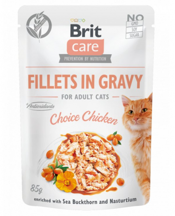 Brit Care Cat Fillets in Gravy Choice Chicken 85g Brit Care Cat Fillets in Gravy Choice Chicken 85g