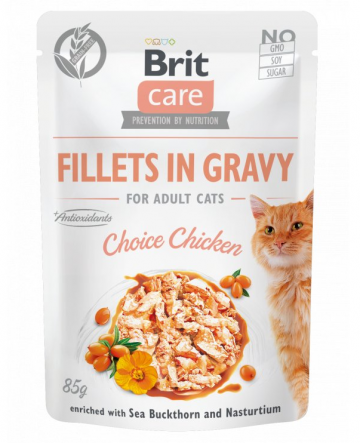 Brit Care Cat Fillets in Gravy Choice Chicken 85g