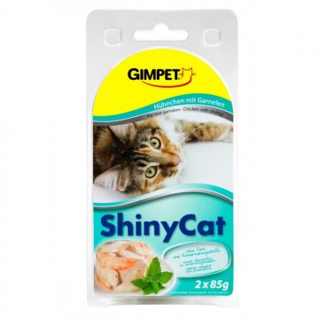 ShinyCat konzerva krevety+kuřecí 2x70g (16x) ShinyCat konzerva krevety+kuřecí 2x70g (16x)