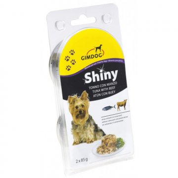 ShinyDog konzerva tuňák+hovězí 2x85g (16x)