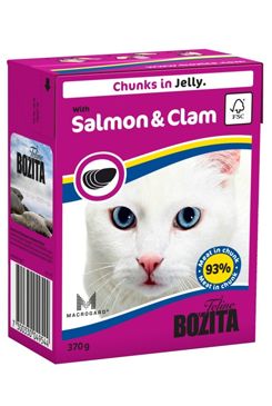 Bozita Cat kousky v želé s lososem a škeblemi TP 16x370g Bozita Cat kousky v želé s lososem a škeblemi TP 16x370g