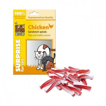 Huhubamboo Cat - Kuřecí spirálky 75g Huhubamboo Cat - Kuřecí spirálky 75g