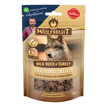 Wolfsblut Training Treats Wild Duck 70g - kachna a krůta