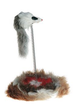 Hračka kočka Myš na pružině 14cm KAR Hračka kočka Myš na pružině 14cm KAR