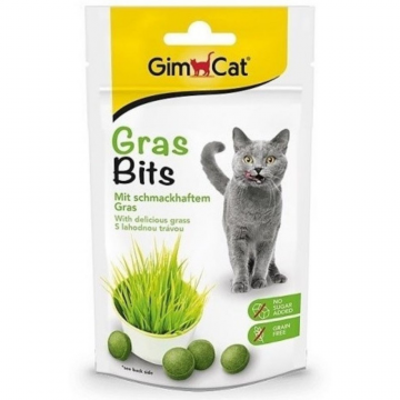GIMCAT GRAS BITS tabl. s kočičí trávou 40g