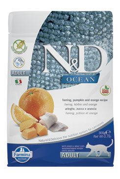 N&D OCEAN CAT Adult Herring, Pumpkin & Orange 300g