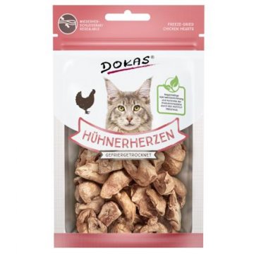 Dokas – Mrazem sušená kuřecí srdíčka pro kočky 15 g Dokas – Mrazem sušená kuřecí srdíčka pro kočky 15 g