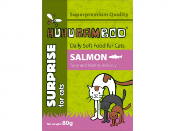 Huhubamboo kapsička s lososem 80g Huhubamboo kapsička s lososem 80g