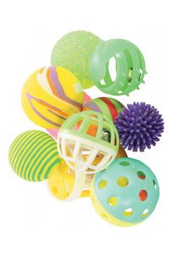 Hračka kočka sada míčků 10ks 4cm mix barev Zolux Hračka kočka sada míčků 10ks 4cm mix barev Zolux