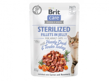 Brit Care Cat Sterilized. Fillets in Jelly with Hearty Duck & Tender Turkey 85g Brit Care Cat Sterilized. Fillets in Jelly with Hearty Duck & Tender Turkey 85g