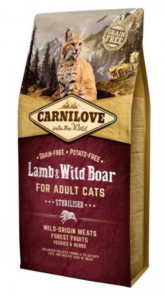 Carnilove CAT Lamb & Wild Boar for Adult Cats - Sterilised 6kg