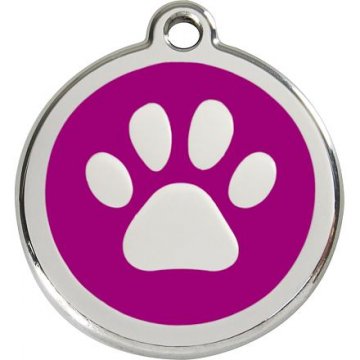 Známka Red Dingo - Tlapka - Fialová velikost známky M - 30 mm Známka Red Dingo - Tlapka - Fialová velikost známky M - 30 mm