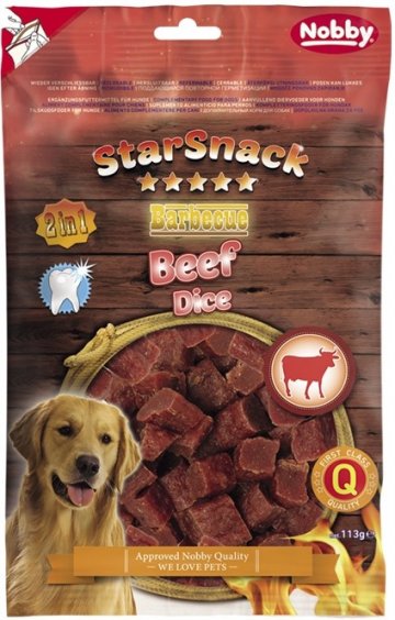 Nobby StarSnack BBQ Beef Dice pamlsky pro psy 113 g