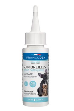 Francodex Roztok čistící na uši štěně, kotě 60ml