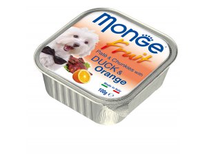 MONGE FRUIT Dog Kachna s pomerančem 100g/32ks