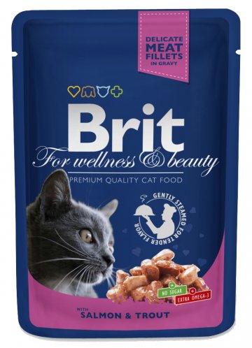 Brit Premium Cat Pouches s lososem a pstruhem 100g