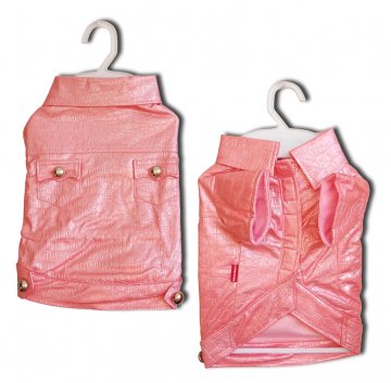 Kabátek Croco Artificial Leather Pink XS