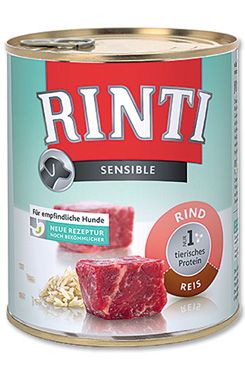 Rinti Dog Sensible konzerva hovězí+rýže 800g