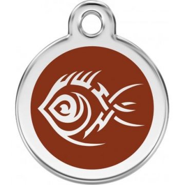 Známka Red Dingo - Ryba Tribal - Hnědá velikost známky S - 20 mm Známka Red Dingo - Ryba Tribal - Hnědá velikost známky S - 20 mm