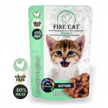 Fine Cat kapsička Grain-Free Kitten kuřecí v omáčce…