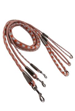 Vodítko Hurtta Casual lanové šedé/skořicové 180cm/11mm Vodítko Hurtta Casual lanové šedé/skořicové 180cm/11mm