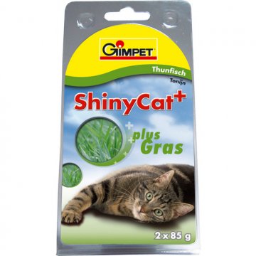 ShinyCat konzerva tuňák+kočičí tráva 2x70g (8x) ShinyCat konzerva tuňák+kočičí tráva 2x70g (8x)