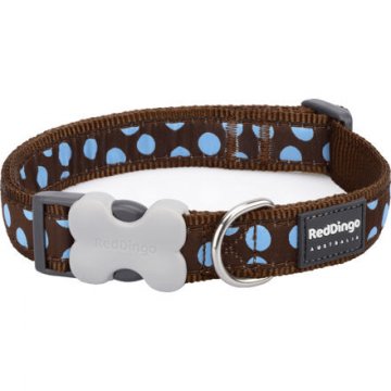 Obojek RD 25 mm x 41-63 cm - Blue Spots on Brown Obojek RD 25 mm x 41-63 cm - Blue Spots on Brown