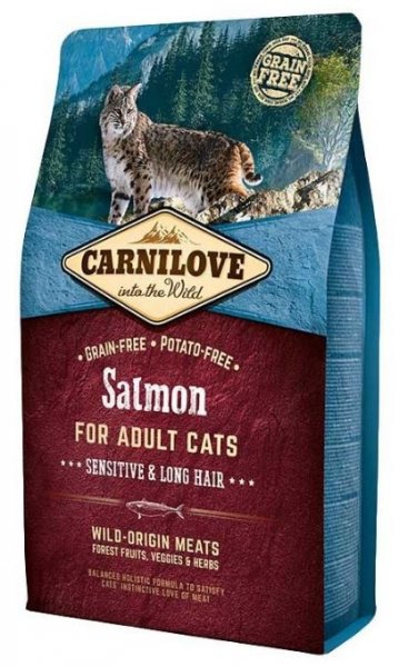 Carnilove CAT Salmon for Adult Cats - Sensitive & Long Hair 2kg