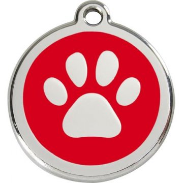 Známka Red Dingo - Tlapka - Červená velikost známky L - 37 mm Známka Red Dingo - Tlapka - Červená velikost známky L - 37 mm