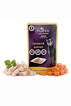 Nuevo kočka kapsa adult kuře a losos 85g Nuevo kočka kapsa adult kuře a losos 85g