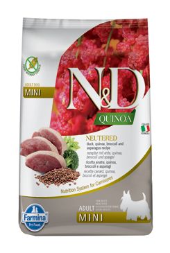 N&D Quinoa DOG Neutered Adult Mini Duck&Broccoli 2,5kg N&D Quinoa DOG Neutered Adult Mini Duck&Broccoli 2,5kg
