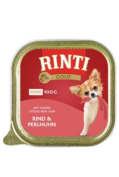 Rinti Dog Gold Mini vanička hovězí+perlička 100g Rinti Dog Gold Mini vanička hovězí+perlička 100g