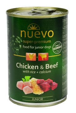 Nuevo pes junior kuřecí a hovězí konz. 400g Nuevo pes junior kuřecí a hovězí konz. 400g