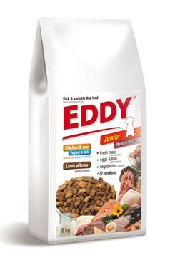 EDDY Junior Medium Breed polštářky s jehněčím 8kg EDDY Junior Medium Breed polštářky s jehněčím 8kg